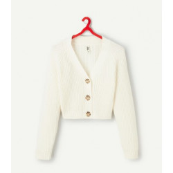 Cardigan blanc en tricot...